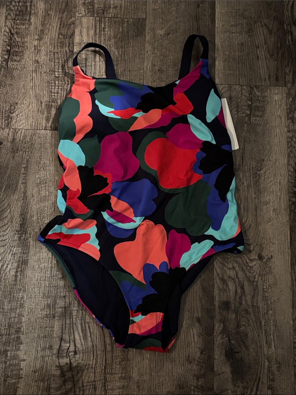 Athleta One-Piece Swimsuit - Floral Multicolor - Size Large Petite